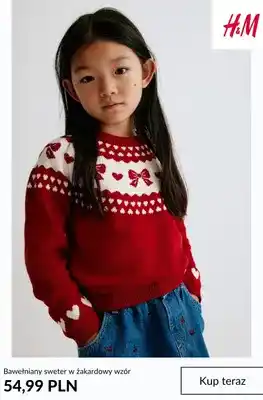 Bawełniany sweter w żakardowy wzór H & M
