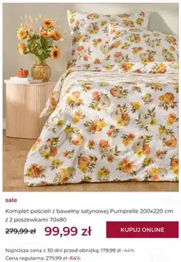 Home&You Komplet pościeli z bawełny satynowej Pumprelle 200x220 cm z 2 poszewkami 70x80 home & you oferta
