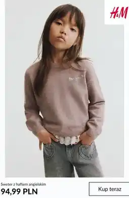 H&M Sweter z haftem angielskim H & M oferta