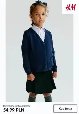 H&M Bawełniany kardigan szkolny H & M oferta
