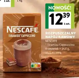 Intermarche Kawa rozpuszczalna Rozpuszczalny napój kawowy Tiramisu Cappuccino Nescafé oferta