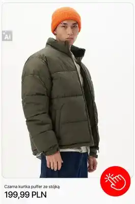 Czarna kurtka puffer ze stójką Cropp