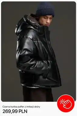 Cropp Czarna kurtka puffer z imitacji skóry Cropp oferta