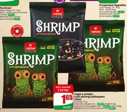 Dino Zupa o smaku chili shrimp Halloween with green noodles Vifon oferta