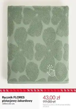Homla Ręcznik Flores pistacjowy żakardowy 100x150 cm oferta