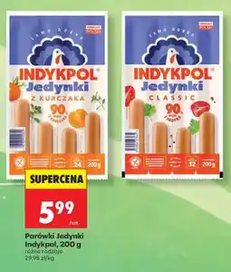 Biedronka Parówki Jedynki z kurczaka Indykpol oferta