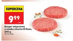 Biedronka Burger wieprzowy o smaku chorizo El Pozo oferta