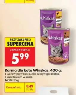 Biedronka Karma dla kota Whiskas z wołowiną w sosie oferta