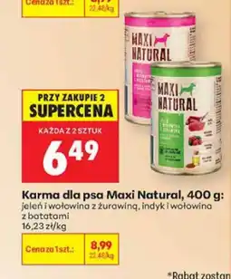Biedronka Karma dla psa Maxi Natural jeleń i wołowina z żurawiną oferta
