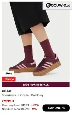 eobuwie Sneakersy Gazelle bordowy adidas oferta