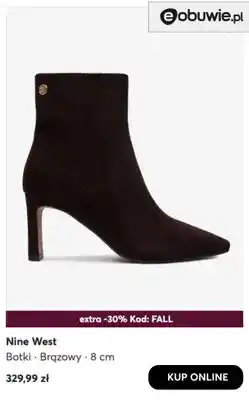 eobuwie Botki brązowe 8 cm Nine West oferta