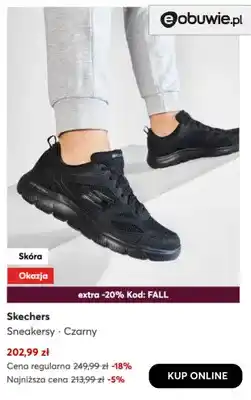 eobuwie Sneakersy czarne Skechers oferta