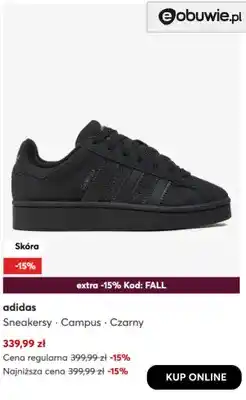 eobuwie Sneakersy Campus czarny adidas oferta