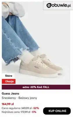 eobuwie Sneakersy beżowy jasny Guess Jeans oferta