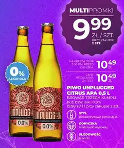 Duży Ben Piwo bezalkoholowe Unplugged Citrus APA Browar Trzech Kumpli oferta