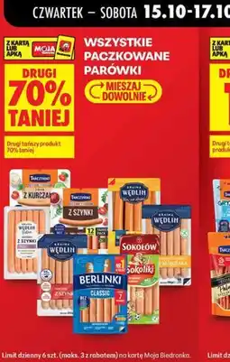Biedronka Wszystkie paczkowane parówki oferta