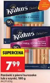 Biedronka Parówki z piersi kurczaka lub z szynki Krakus oferta