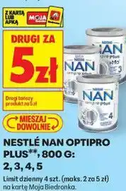 Biedronka Mleko modyfikowane Nestlé NAN OPTIPRO PLUS oferta