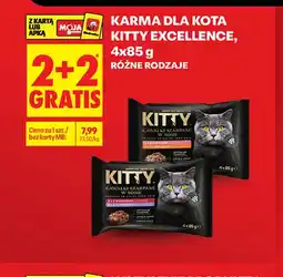 Biedronka Karma dla kota Kitty Excellence kawałki szarpane w sosie z łososiem i z kurczakiem 4-pak oferta