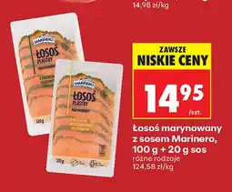 Biedronka Łosoś marynowany plastry z pieprzem i sosem musztardowo-miodowym Marinero oferta