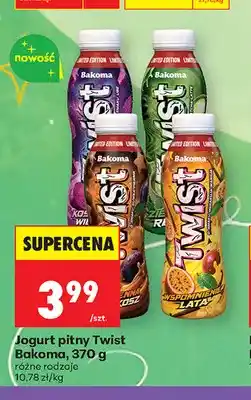 Biedronka Jogurt pitny Twist Bakoma Kosmiczny Wir o smaku ube oferta