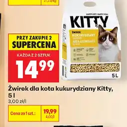 Biedronka Żwirek dla kota kukurydziany zbrylający Kitty oferta