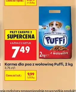 Biedronka Karma dla psa z wołowiną Puffi oferta