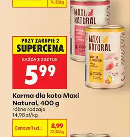 Biedronka Karma dla kota Maxi Natural Kurczak z indykiem oferta