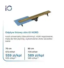 Blu Odpływ liniowy slim IO NORD 80 cm oferta