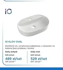 Blu Umywalka nablatowa IO KLOV OVAL biały połysk oferta