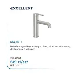 Blu Bateria umywalkowa stojąca niska Excellent Delta Pi nikiel szczotkowany oferta