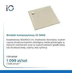 Blu Brodzik kompozytowy IO SMIG kwadratowy 90x90x3 cm oferta
