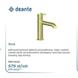 Blu Bateria umywalkowa niska Deante Silia złoto szczotkowane oferta