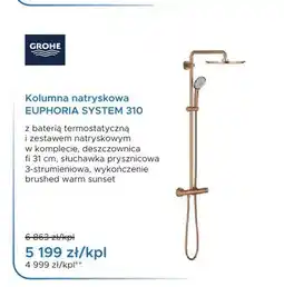 Blu Kolumna natryskowa Grohe Euphoria System 310 brushed warm sunset oferta