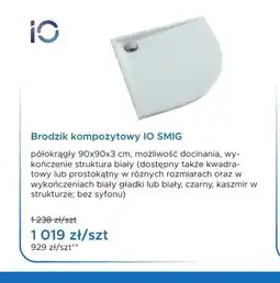 Blu Brodzik kompozytowy IO SMIG półokrągły 90x90x3 cm oferta
