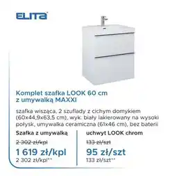 Blu Komplet szafka LOOK 60 cm z umywalką MAXXI Elita oferta