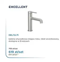 Blu Bateria umywalkowa Excellent Delta Pi niska nikiel szczotkowany oferta