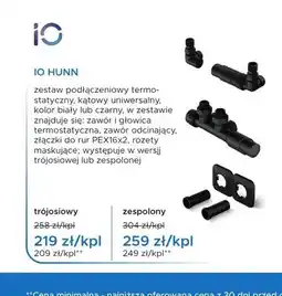 Blu Zestaw podłączeniowy termostatyczny IO HUNN trójosiowy oferta