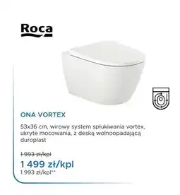 Blu Miska WC wisząca Roca Ona Vortex z deską oferta