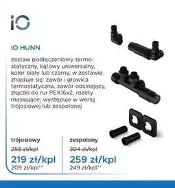 Blu Zestaw podłączeniowy termostatyczny IO Hunn trójosiowy oferta