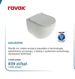 Blu Miska WC wisząca Ravak Aquaspin z deską oferta
