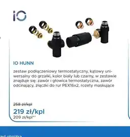 Blu Zestaw podłączeniowy termostatyczny IO HUNN kątowy uniwersalny oferta