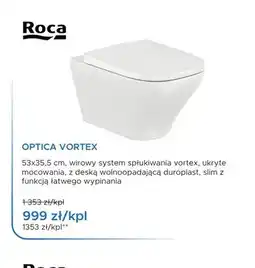 Blu Miska WC wisząca Roca Optica Vortex z deską duroplast slim oferta