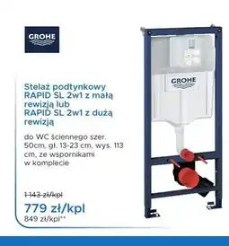 Blu Stelaż podtynkowy GROHE RAPID SL 2w1 z małą rewizją oferta