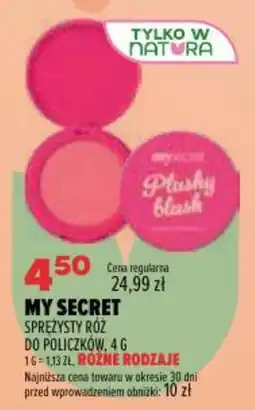 Drogerie Natura My secret spreżysty róż do policzków oferta