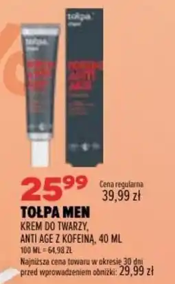 Drogerie Natura Tolpa Men Krem do twarzy, Anti Age z kofeiną oferta