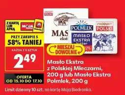 Biedronka Masło Ekstra z Polskiej Mleczarni, 200 g lub Masło Ekstra Polmlek, 200 g oferta