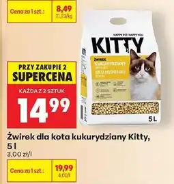 Biedronka Żwirek dla kota kukurydziany Kitty, 5 l oferta