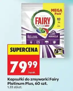 Biedronka Kapsułki do zmywarki Fairy Platinum Plus, 60 szt oferta