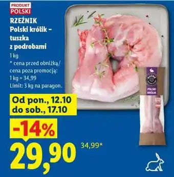 Lidl Polski królik tuszka z podrobami oferta